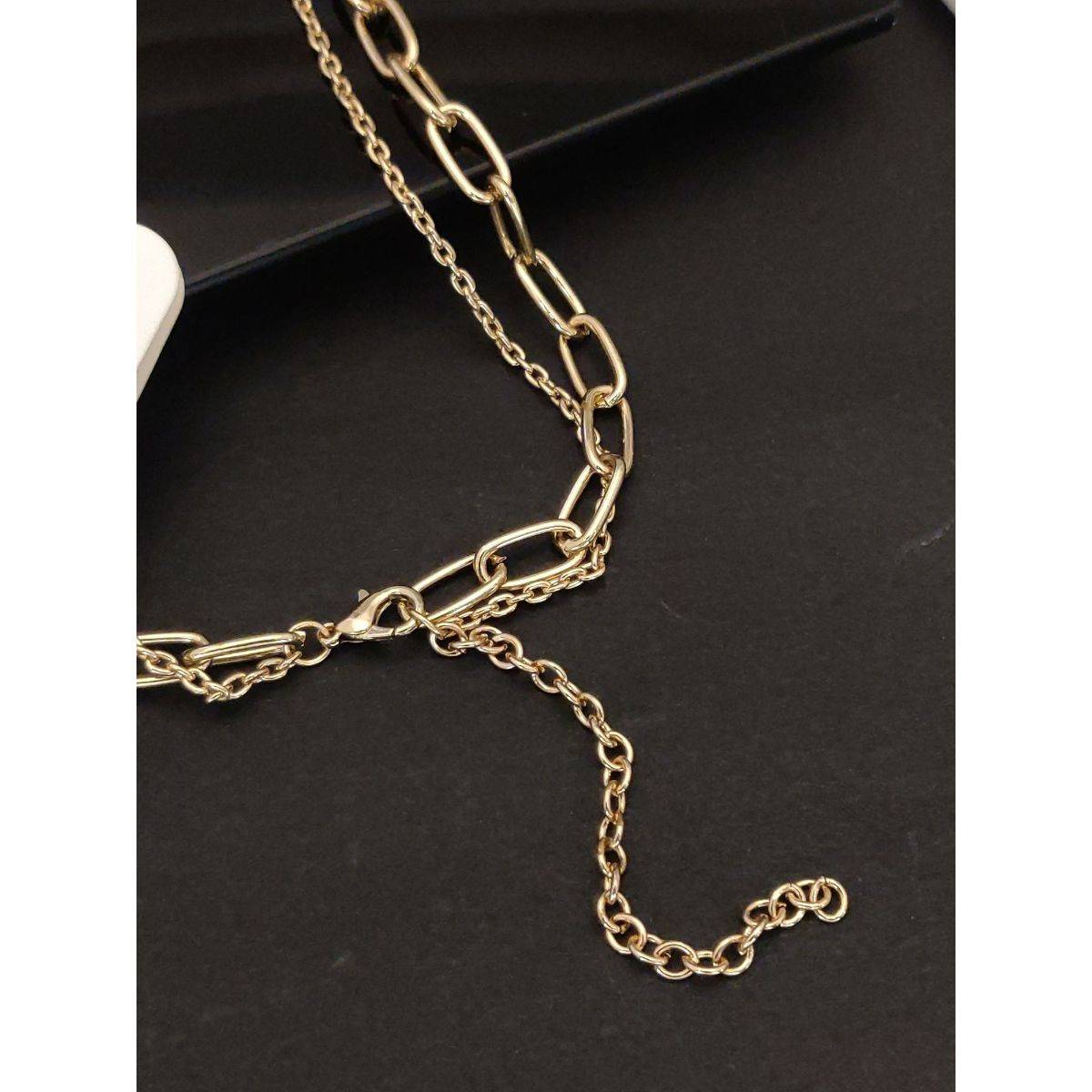 Abdesigns Sophisticated Gold Plated Layered Necklace for Women White
