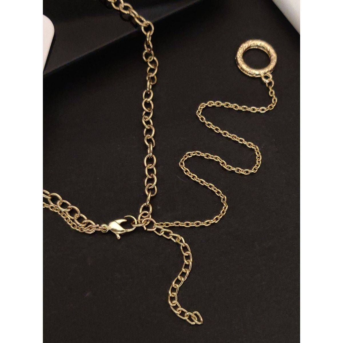 Abdesigns Sophisticated Gold Plated Layered Necklace for Women Gold
