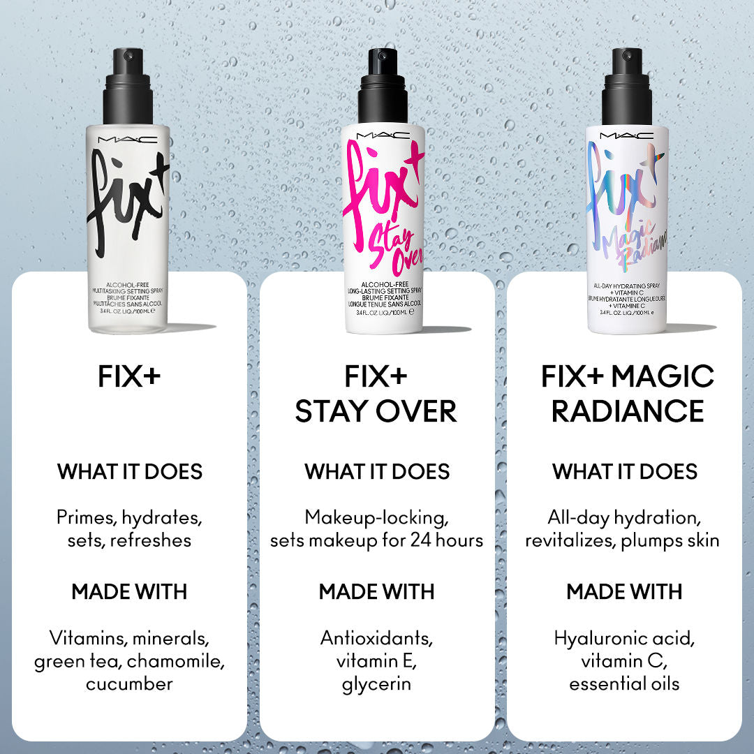 M.A.C Prep + Prime Fix+ (Alcohol Free) Setting Spray - Original (Makeup Fixer) With Green Tea (100ml)