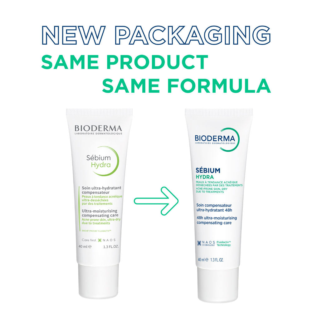 Bioderma Moisturizer Sebium Hydra for Oily, Acne-Prone Skin with Ceramides for 24H Hydration (40ml)