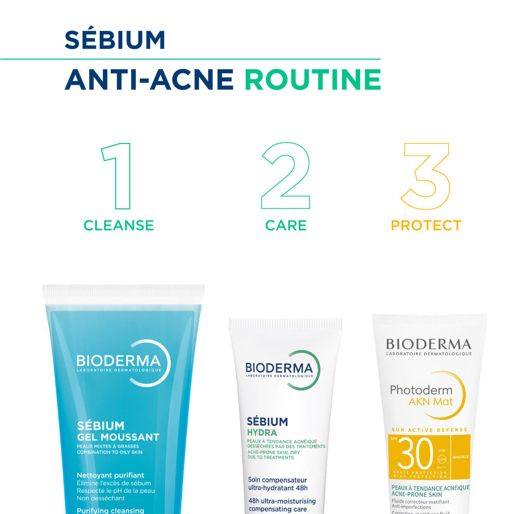 Bioderma Moisturizer Sebium Hydra for Oily, Acne-Prone Skin with Ceramides for 24H Hydration (40ml)