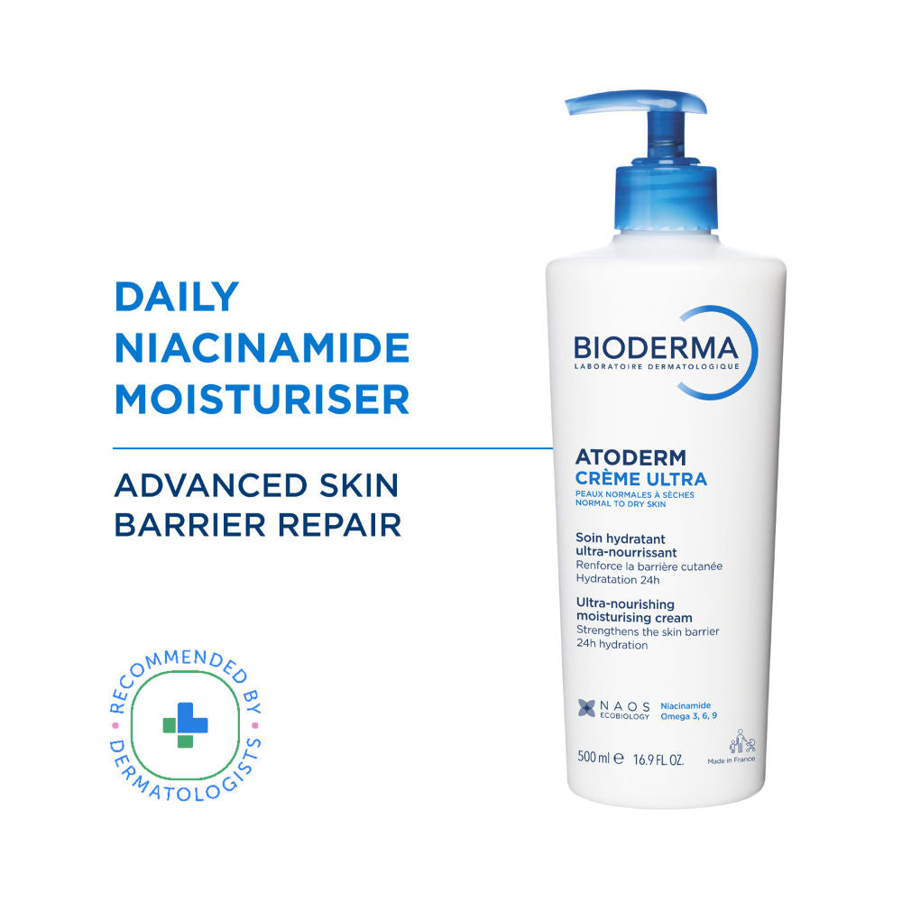 Bioderma Niacinamide Moisturizer - Atoderm Creme Ultra-Boosts Hyaluronic Acid, Ceramides (500 ml)