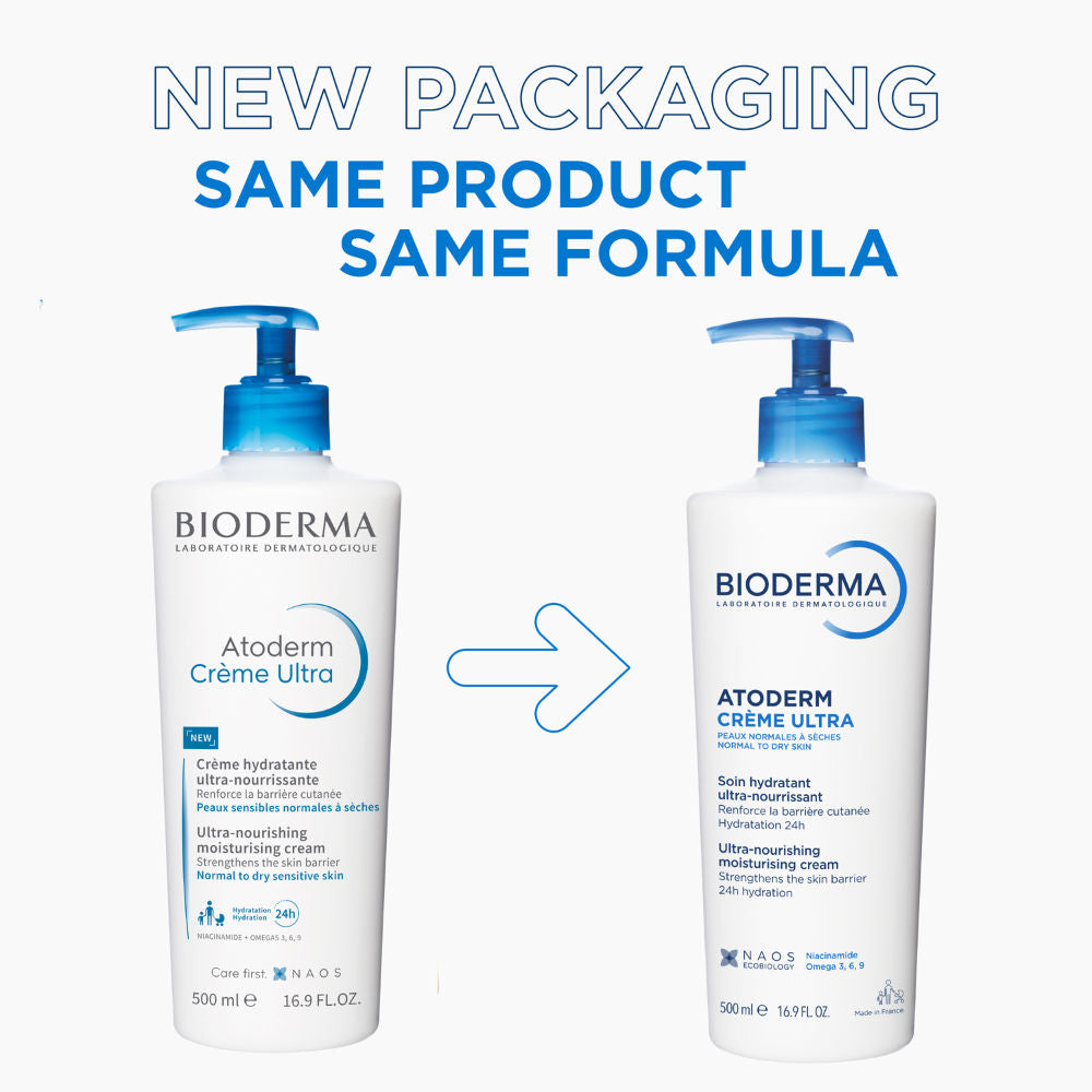 Bioderma Niacinamide Moisturizer - Atoderm Creme Ultra-Boosts Hyaluronic Acid, Ceramides (500 ml)