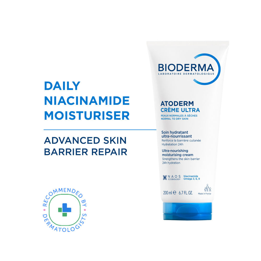 Bioderma Atoderm Creme Ultra-Nourising Moisturising Cream Boosts Hyaluronic Acid, Ceramides (200 ml)