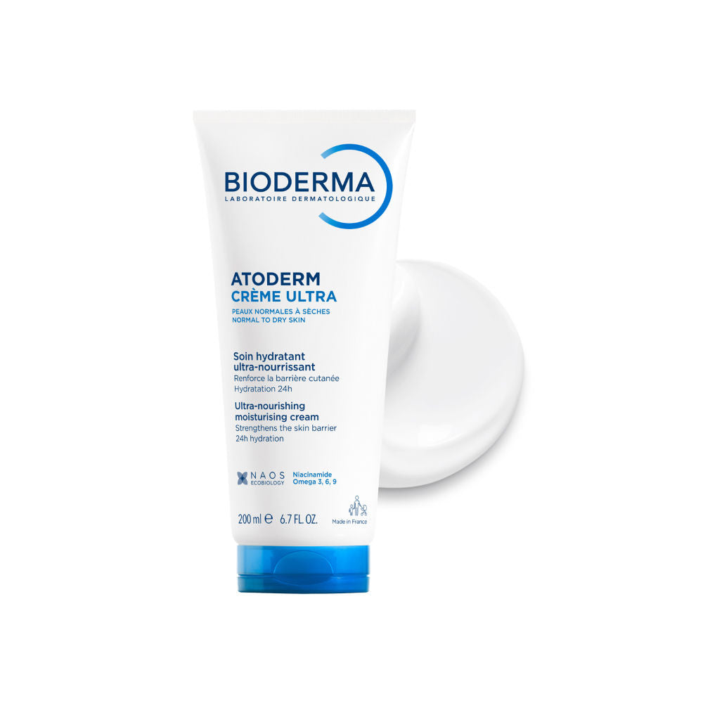 Bioderma Atoderm Creme Ultra-Nourising Moisturising Cream Boosts Hyaluronic Acid, Ceramides (200 ml)