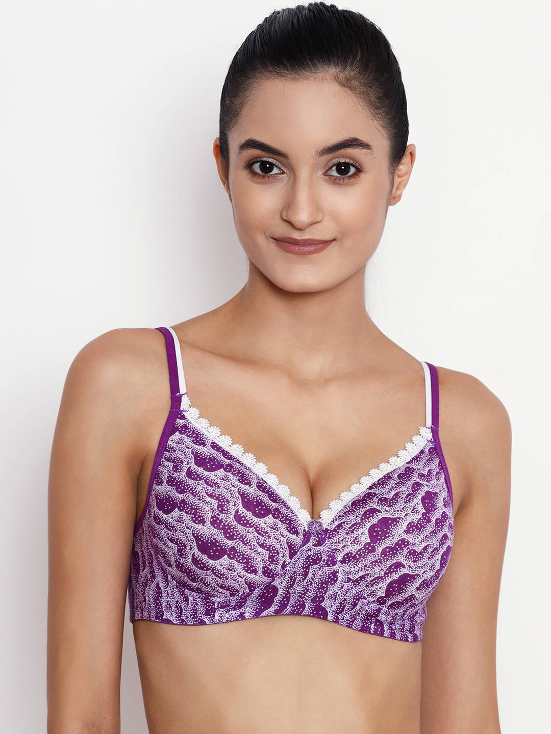 Abelino Pack Of 2 Non-wired Lightly Padded Printed T-shirt Bras. - Multi-Color (30B) · 30B