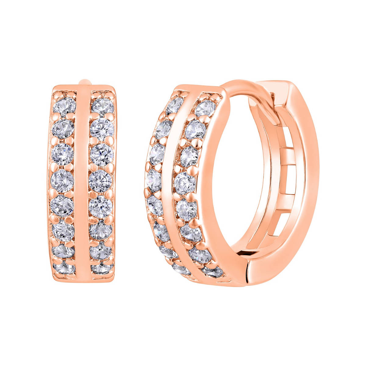 Aatmana Rose Gold Contemporary Hoop Earrings