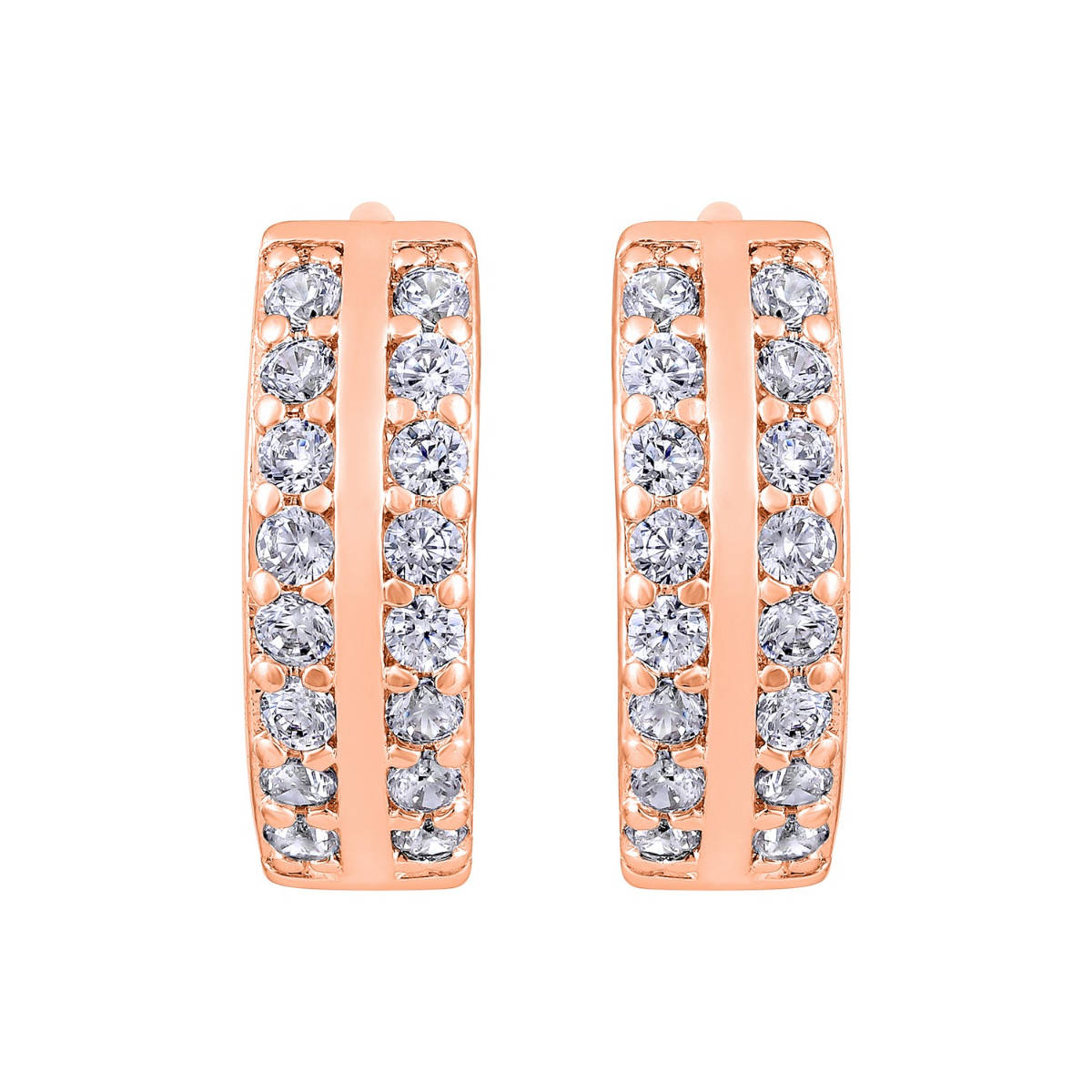 Aatmana Rose Gold Contemporary Hoop Earrings