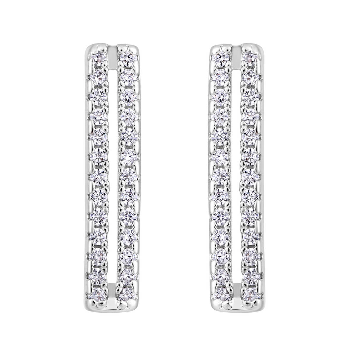 Aatmana Silver Toned Rhodium Western Style Square Hoop Earrings