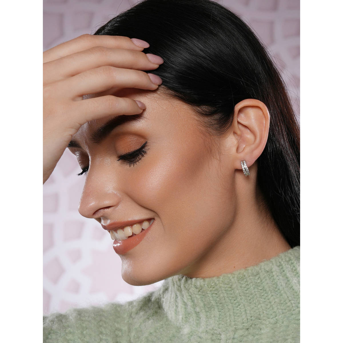 Aatmana Silver Contemporary Hoop Earrings