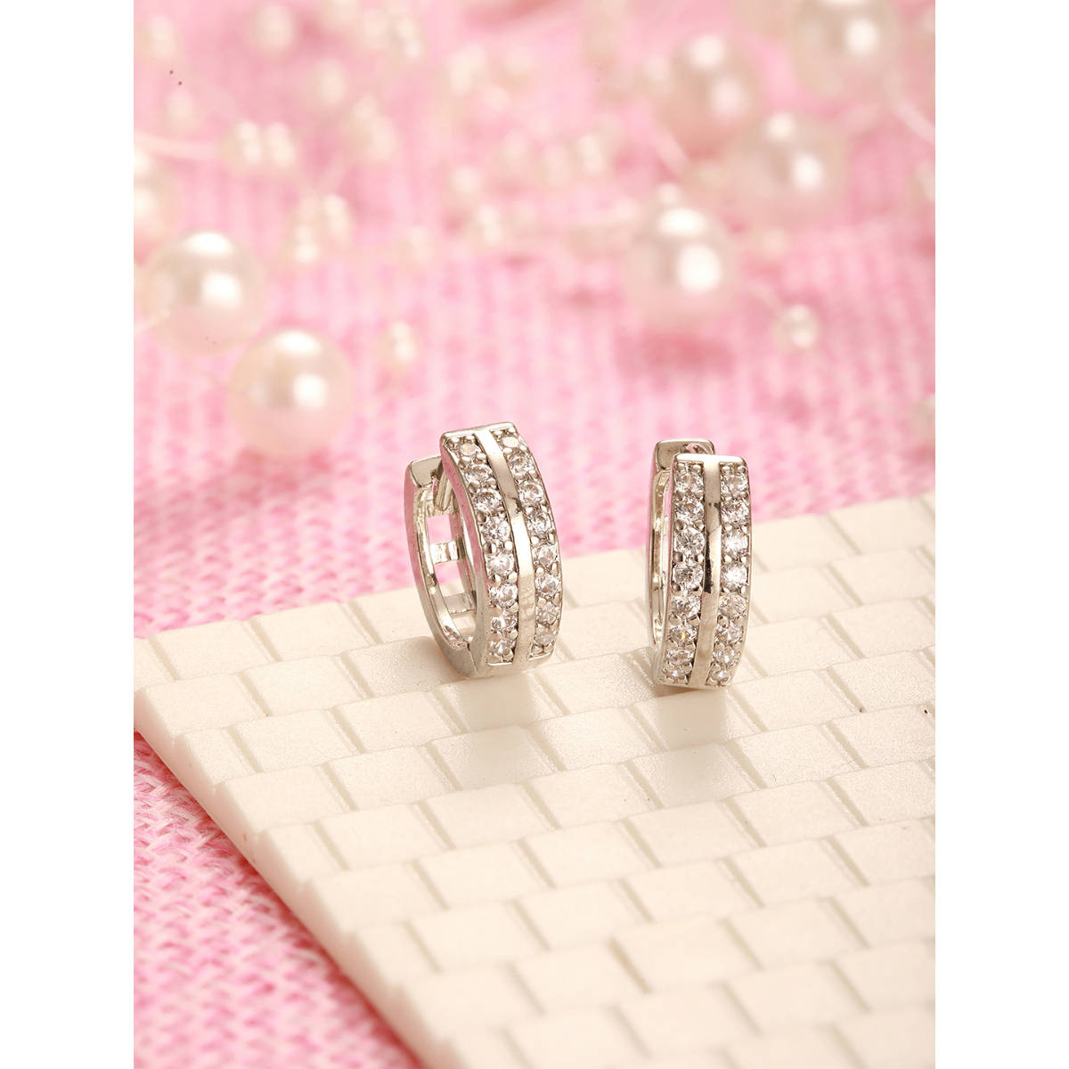 Aatmana Silver Contemporary Hoop Earrings