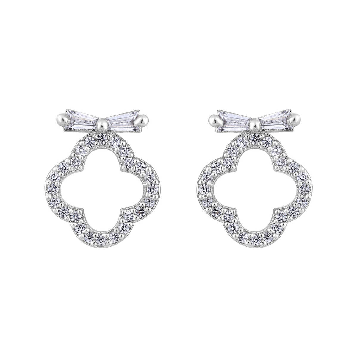 Aatmana White Silver-Plated Contemporary Studs Earrings · One Size