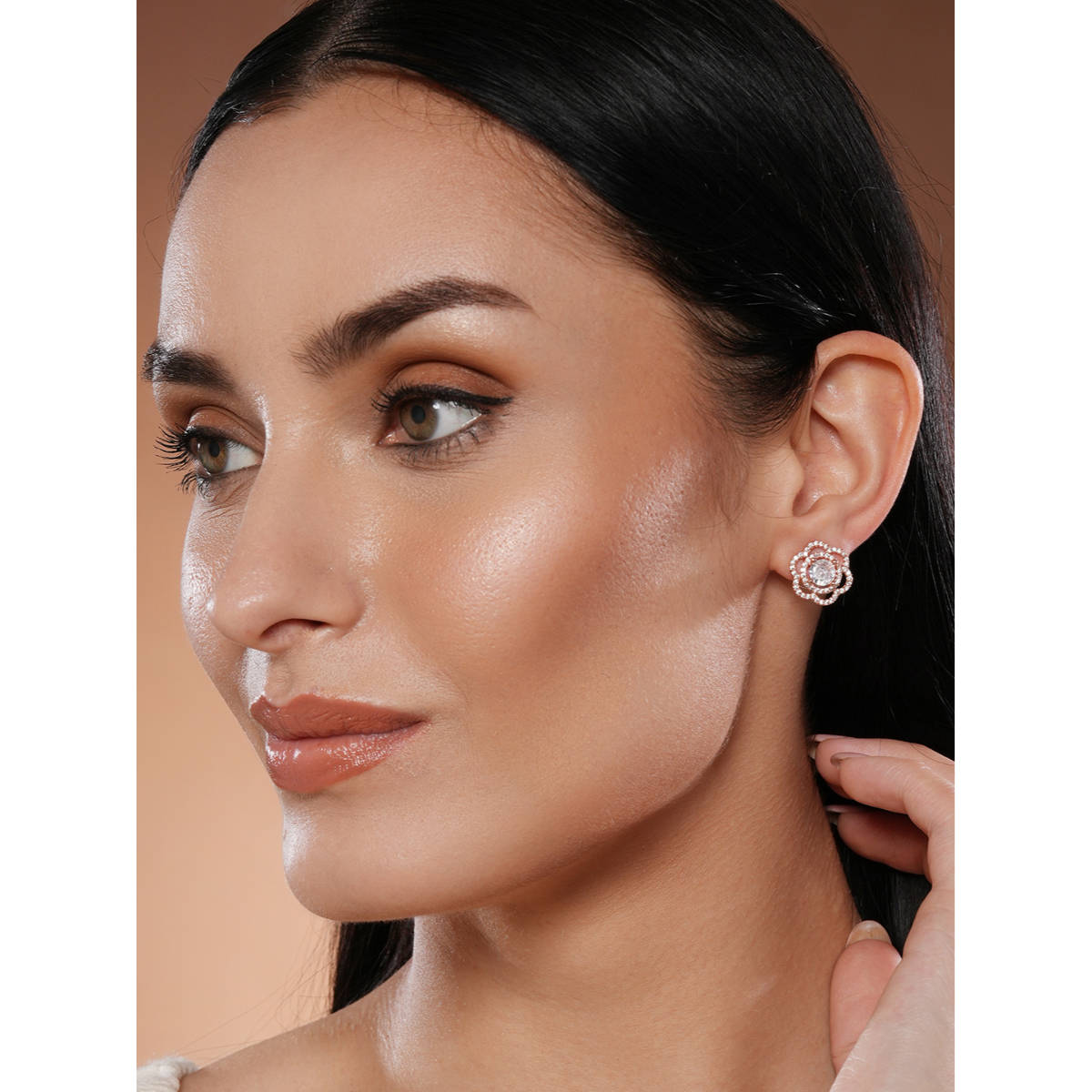 Aatmana Silver-Plated Floral Studs Earrings · One Size