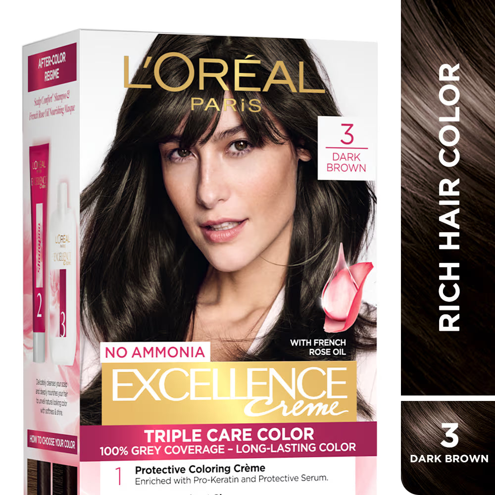 Loreal Paris - Excellence Creme Triple Care Hair Color (72ml + 100g)