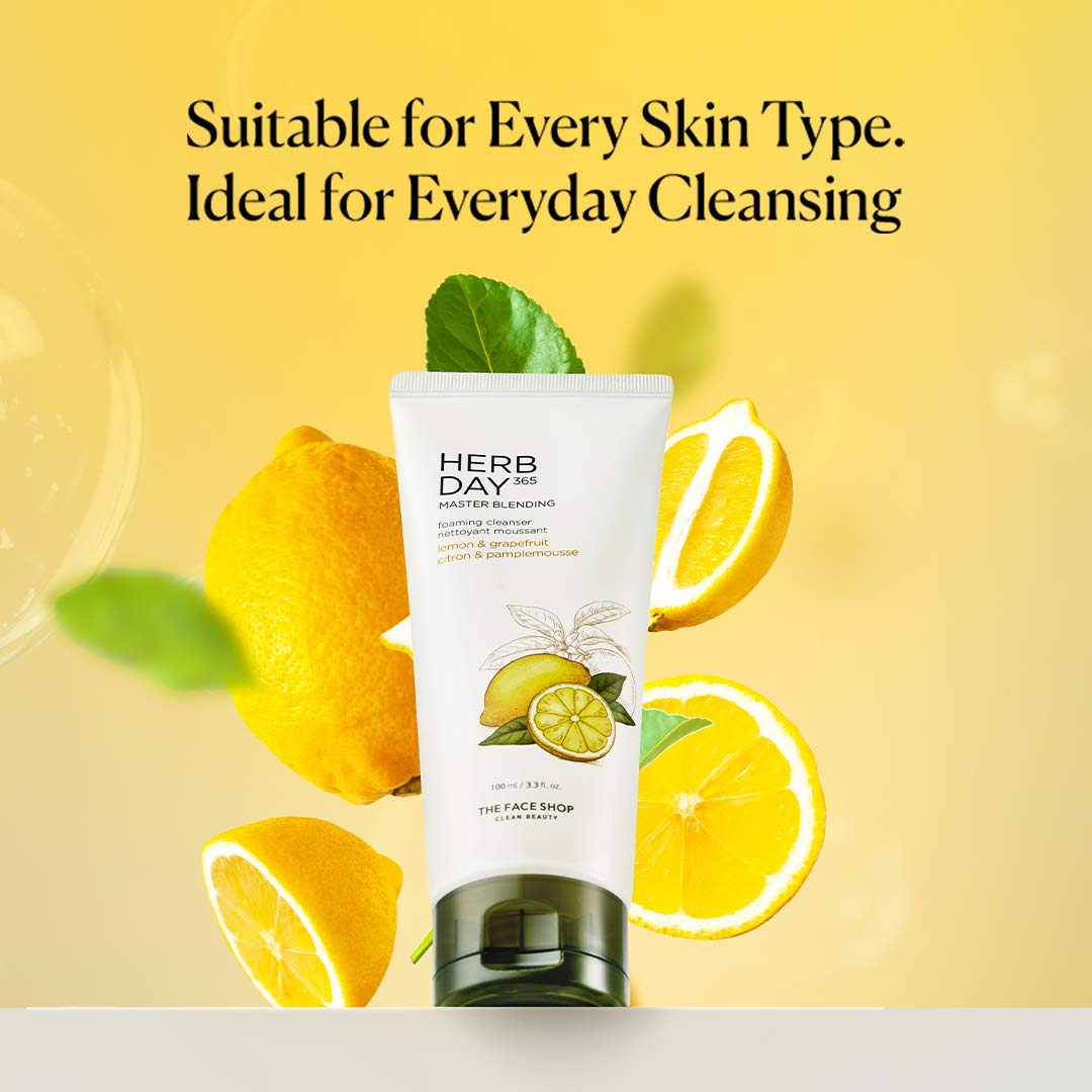 The Face Shop Herb Day 365 Foaming Cleanser - Lemon & Grapefruit 100ml