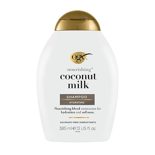 OGX Nourishing + Coconut Milk Nourishing Moisturizing Shampoo | Strong & Healthy Growth Hair, Coconut Milk, Coconut Oil & Egg White Protein Paraben Sulfate Free