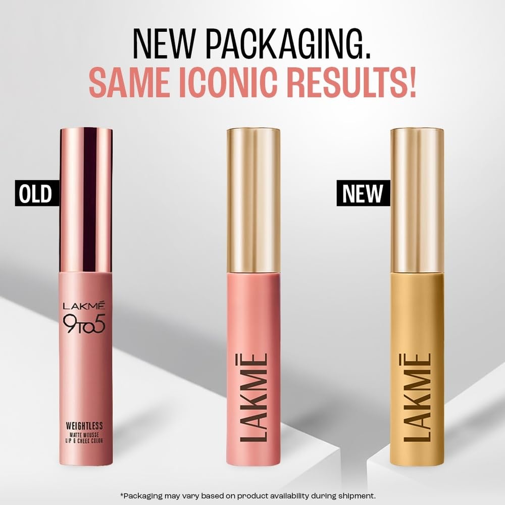 LAKMÉ 9 To 5 Weightless Matte Mousse Lip & Cheek Color, Coca Soft, 9 G Cocoa Soft 9 g (Pack of 1)