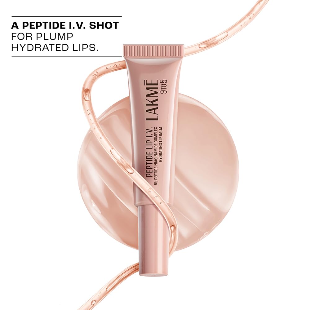 Lakme Peptide Lip IV with 5% Peptide-Niacinamide Complex, For Intense Hydration With A Serum-Like Texture That Visibly Plumps, Smoothens, and Repairs, Peptalk P
