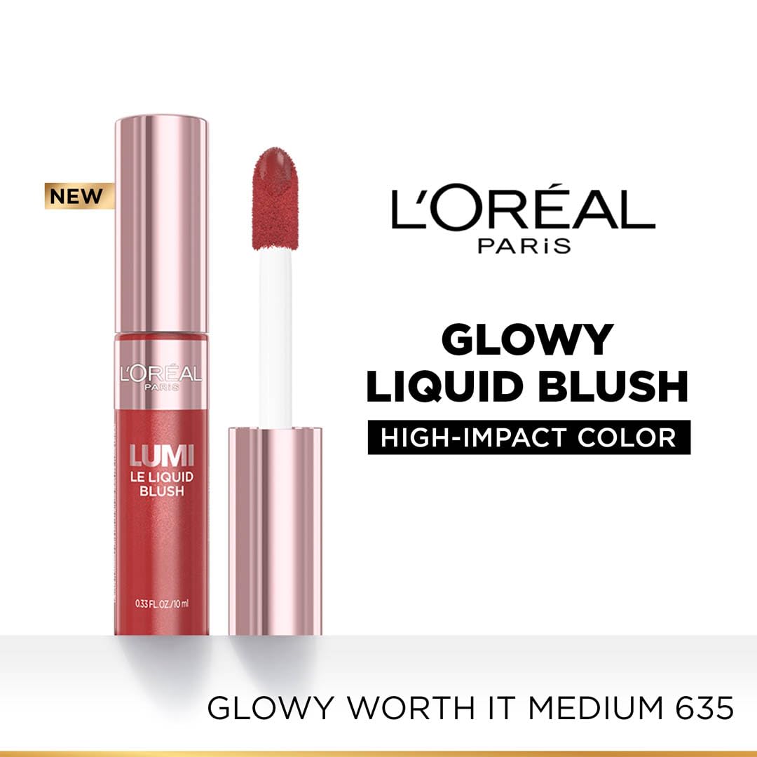 L'Oreal Paris Lumi Le Liquid Glowy Blush, 635 Worth It Medium Blush Rouge Paris