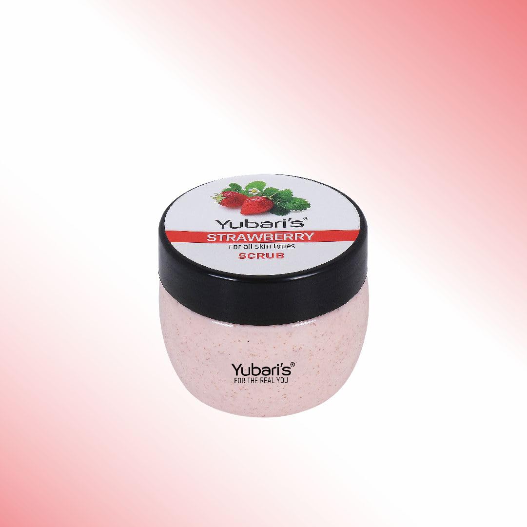 Yubari's Strawberry Scrub For Face & Body (190 Ml) | All Skin |Cleanser Scrub For Deep Exfoliation | Dead Skin Remover| Tan Removal | Blackhead Remover