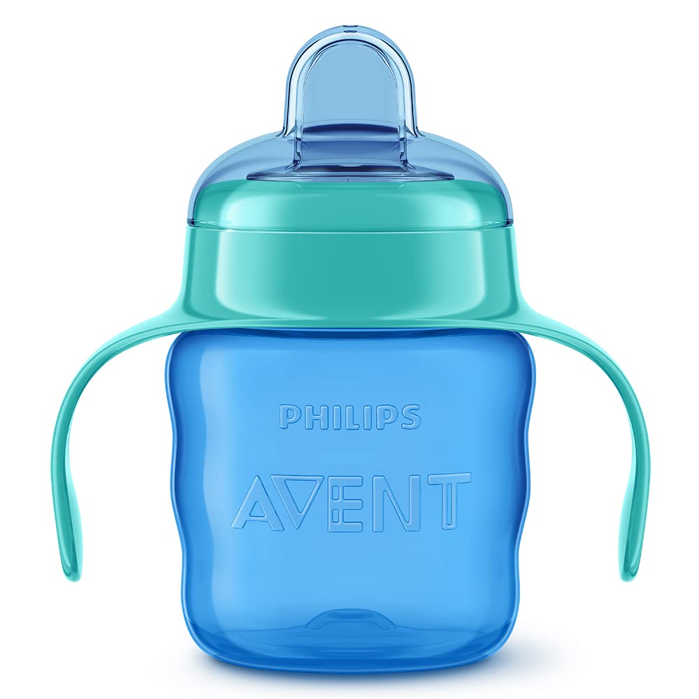 Philips Avent Classic Soft Polypropylene Spout Cup (Green/Blue, 200ml) Multicolor 1 Count (Pack of 1) Blue - 200ml With Handle Spout Cup