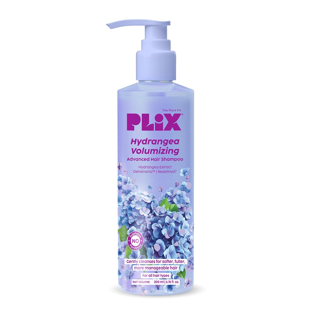 PLIX Hydrangea Volumizing Advanced Hair Shampoo 200ml | Fuller-Looking Volume