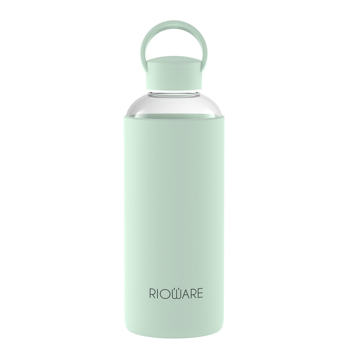 Rioware Aquashot Borosilicate Glass Water Bottle with Silicon Sleeve (750Ml) | Airtight Lid | Leak Proof | Silicon Cap | Fridge Water Bottles for Home, Office &
