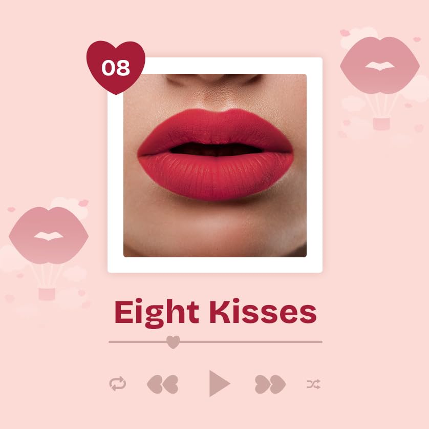 MARS Love Track Velvet Lip Tint (2.8ml) (EIGHT KISSES) | Velvet Matte Finish | Non-Sticky & Lightweight | Highly Pigmented | Comfortable Wear