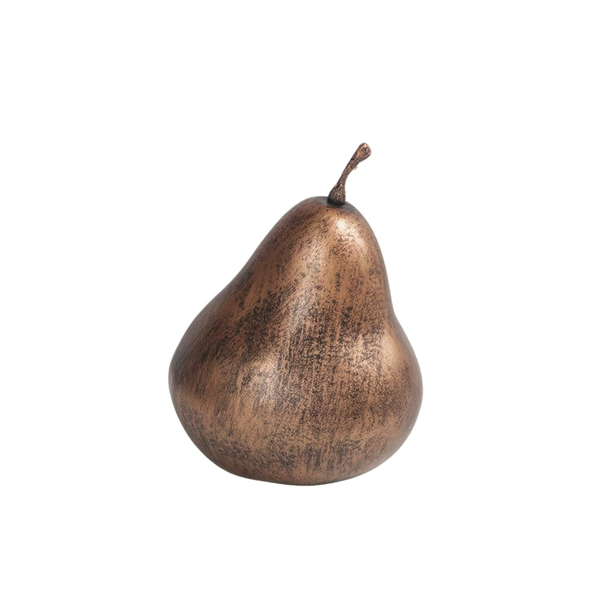 Easy to Clean Pear-Shaped Resin Ornament Compact Mottled Brown Pear Ornament Sculptural Tabletop Accent Versatile for Display Shelf, Living Room, Dining Table,