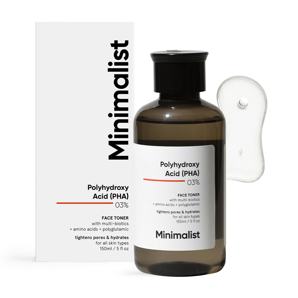 Minimalist Anti Acne PHA 3% Face Toner for Oily Skin | Pore Tightening & Mild Exfoliation For All Skin | Alcohol Free Hydrating Face Toner For Glowing Skin | 150 ml