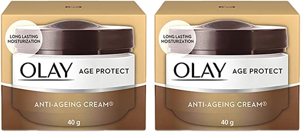 Olay Age Protect Anti-Ageing Cream | Lightens Dark Spots and Reduces Wrinkles | Normal, Oily, Dry, Combination Skin | 40g (Pack of 2) 40 g (Pack of 2)