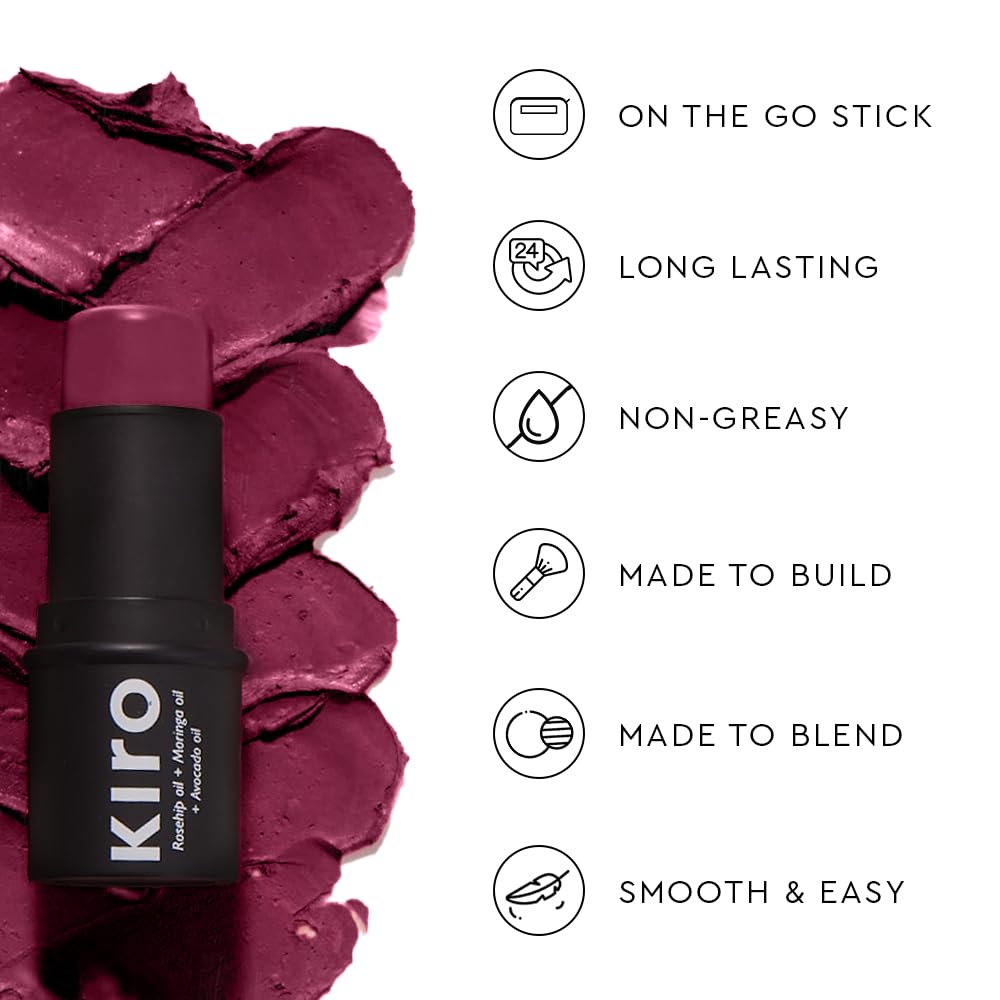 Kiro Wonder Wand Multi-Stick – Crushed Berry, 7.5g | 3-in-1 Stick - Blush, Eyeshadow & Lip Tint | Creamy, Weightless & Long-Lasting | Infused with Rosehip, Avocado & Moringa Oil