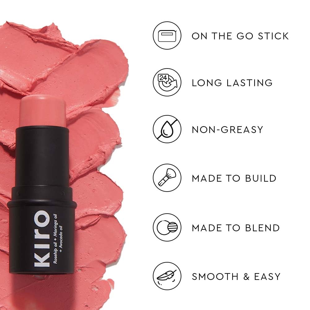Kiro Wonder Wand Multi-Stick – Pink Chiffon, 7.5g | 3-in-1 Stick - Blush, Eyeshadow & Lip Tint | Creamy, Weightless & Long-Lasting | Infused with Rosehip, Avocado & Moringa Oil