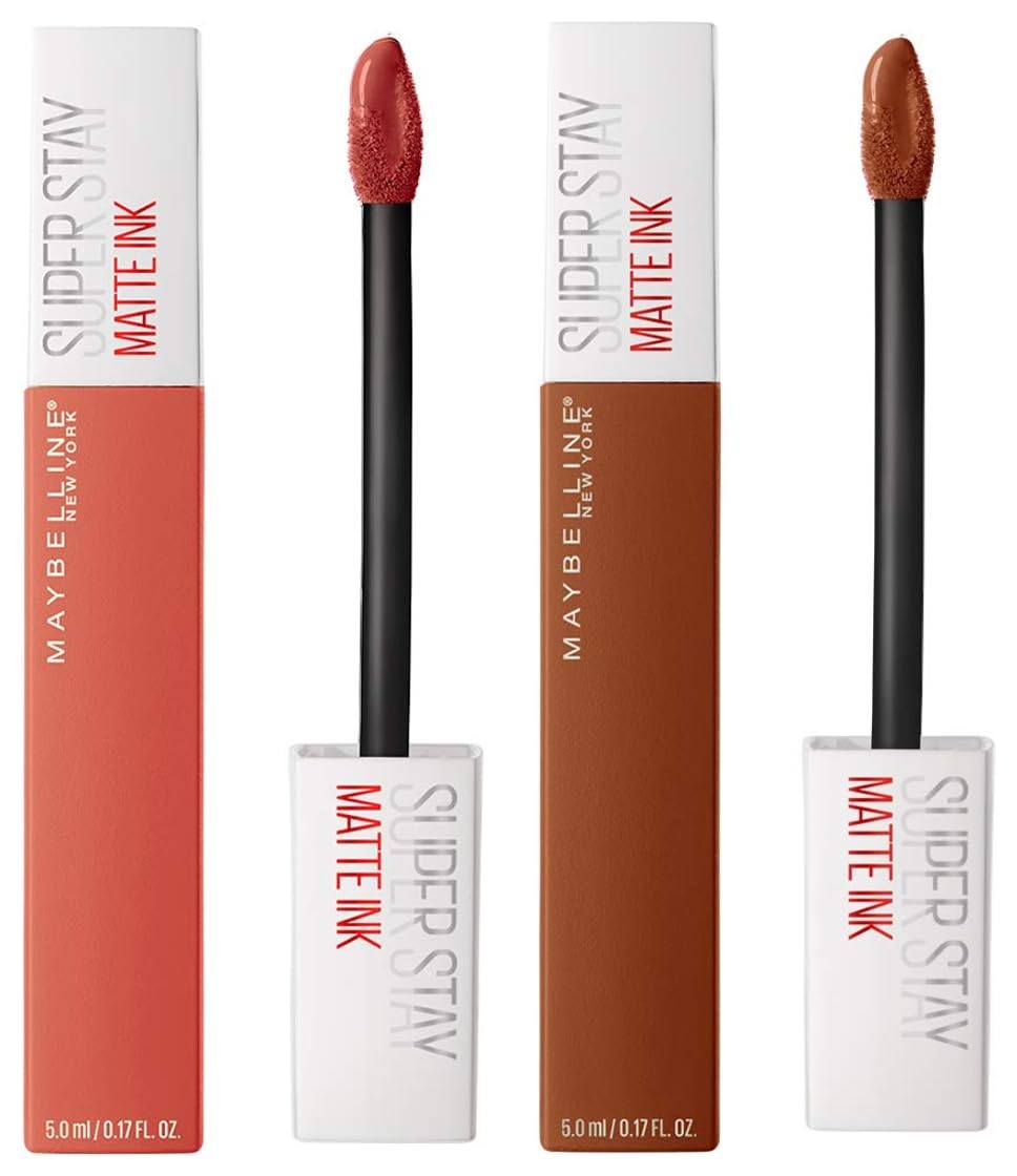 Maybelline New York Super Stay Matte Ink Liquid Lipstick, 210 Versatile, 5g & Maybelline New York Super Stay Matte Ink Liquid Lipstick, 135 Globe Trotter, 5g
