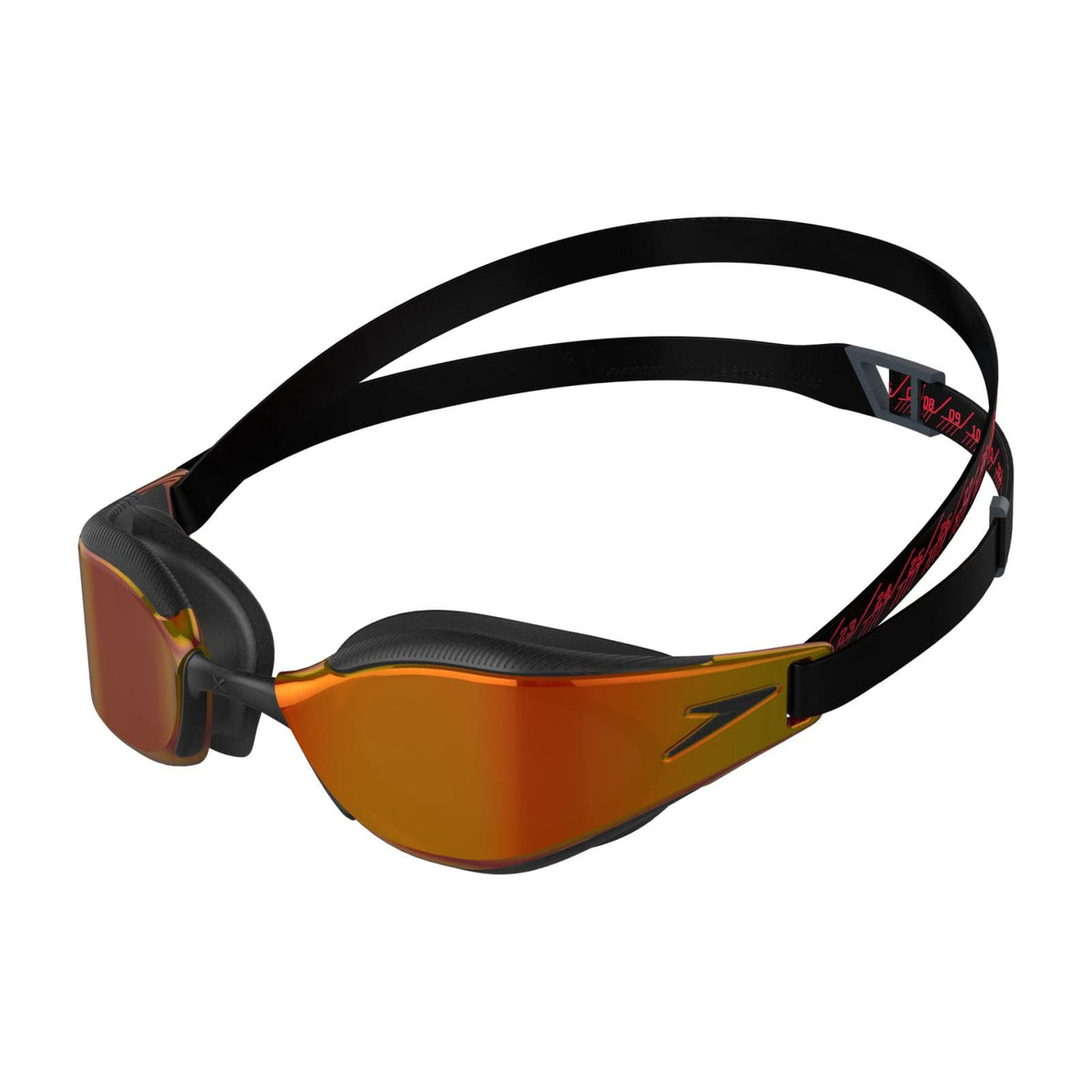Speedo Unisex Adult Fastskin Hyper Elite Hydroscopic Curved Mirror Lens Swim Goggles - Black & Gold (Black Gold) clear