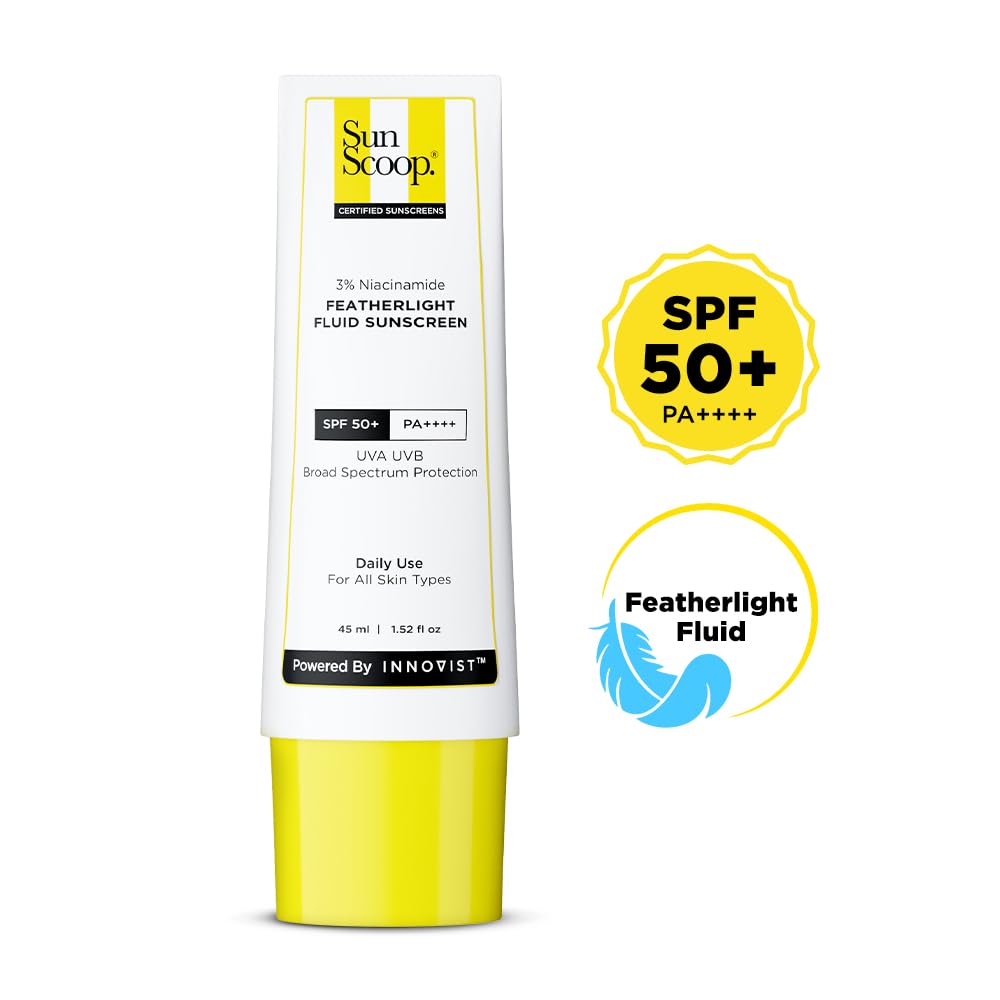SunScoop 3% Niacinamide Fluid Sunscreen SPF 50+ PA++++ | 45ml 45 ml (Pack of 1)