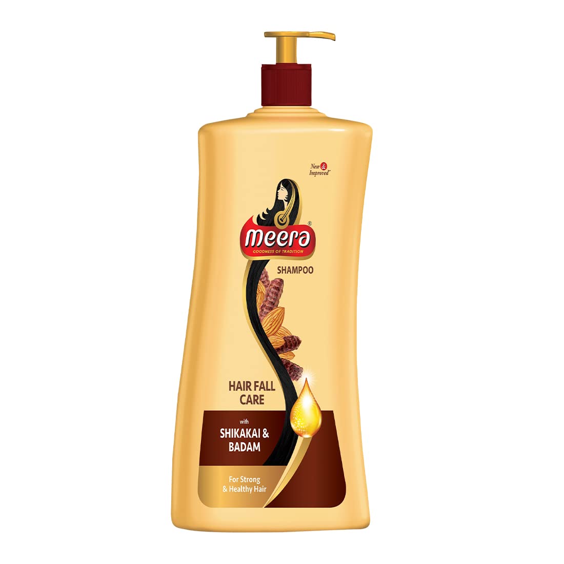 Meera Hairfall Care Shampoo|Badam & Shikakai | 1000ml 1 l (Pack of 1)