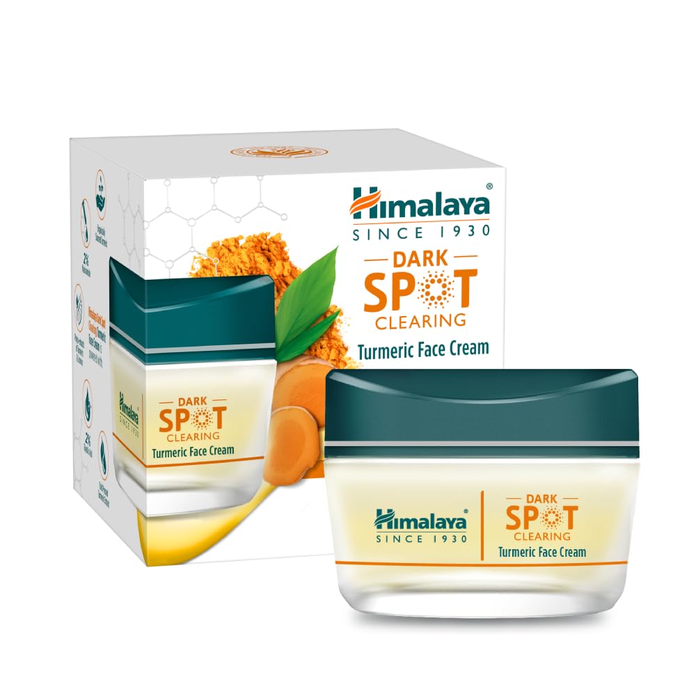 Himalaya Dark Spot Clearing Turmeric Face Cream | 2% Niacinamide, 2% Glycolic Acid & Organic Turmeric | Fades Dark Spots in 7 Days with Deep Hydration | Clinica
