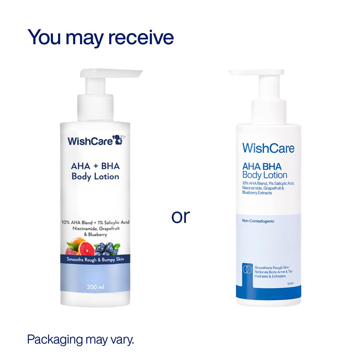 WishCare AHA BHA Body Lotion For Dry Skin | Provides Deep Hydration, Detans & Smooths Rough Skin | With 10% AHA & 1% BHA | Daily Use Body Lotion For Women & Men