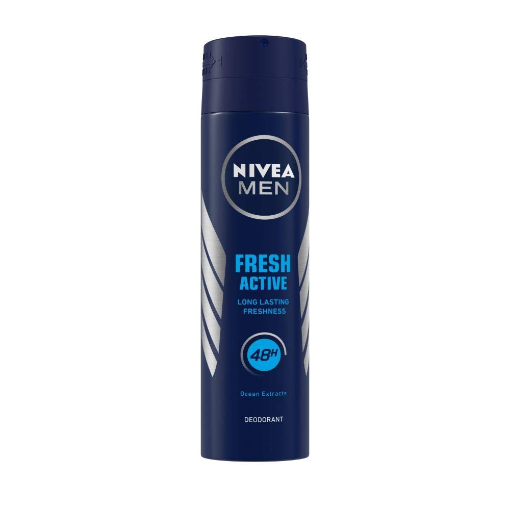 NIVEA Fresh Active Spray Deodorant For Men , 2 Count