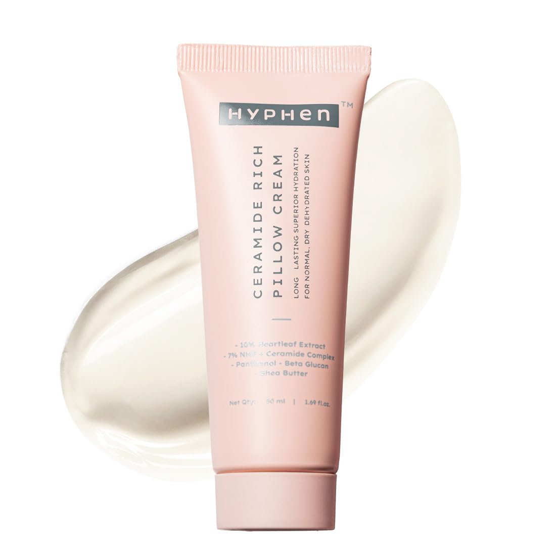 Hyphen 10% Heartleaf Extract & 7% Ceramides-NMF Face Cream Moisturizer | Rich Pillow Cream For Hydration, Deep Nourishment & Barrier Repair | For Dry Skin, Norm