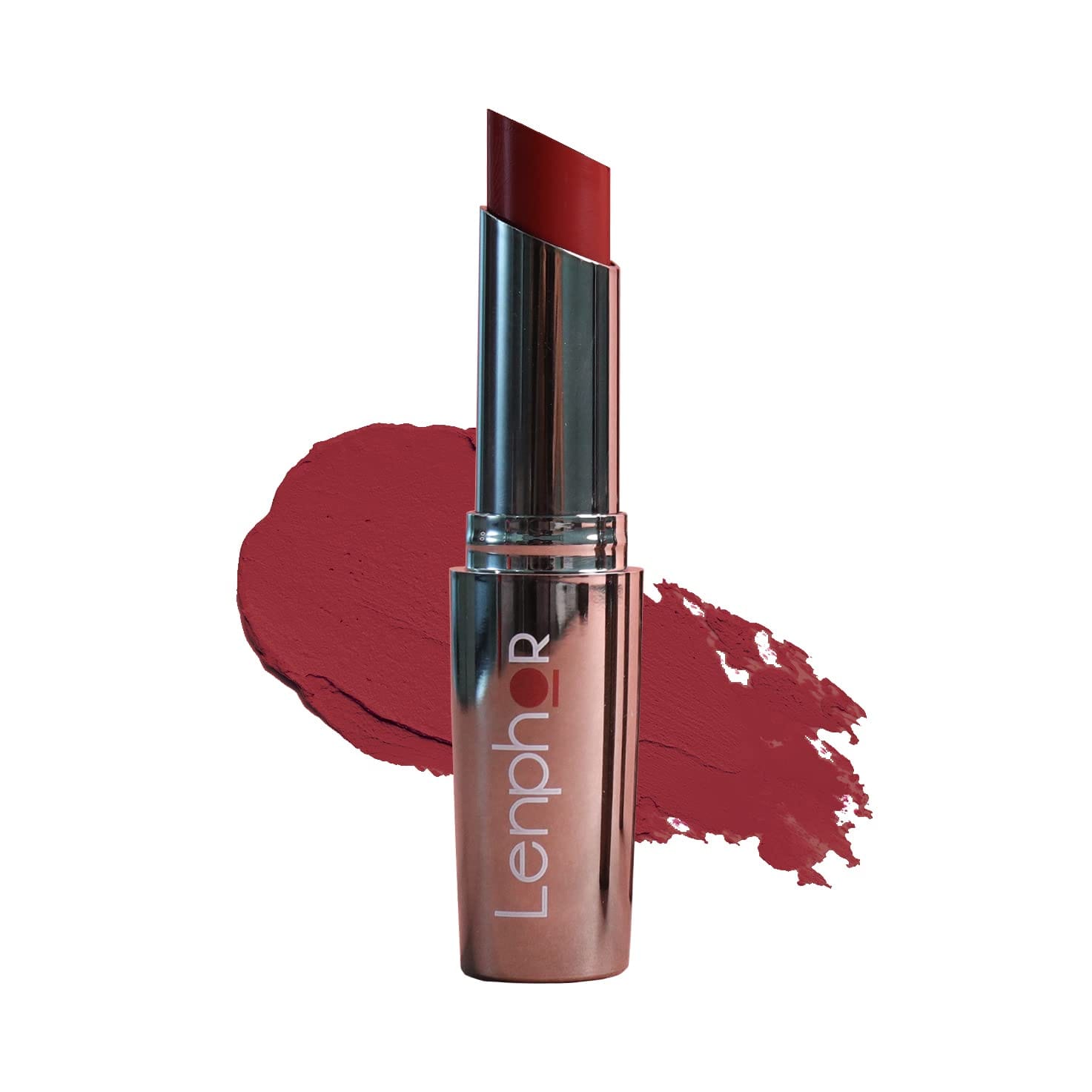 Lenphor - Treasure Matte Lipstick, Long Lasting Lipstick for Professional Cosmetics for Women & Girls, Creamy Soft Lip Stick, Moisturizer Lip Gloss, Almond Coffee (3g)
