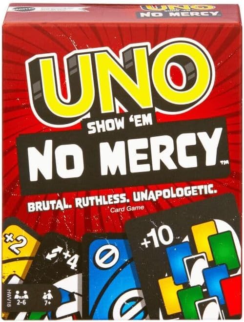 Mattel Uno No Mercy, Flip and Phase 10 Card Game, Combo Pack of 3
