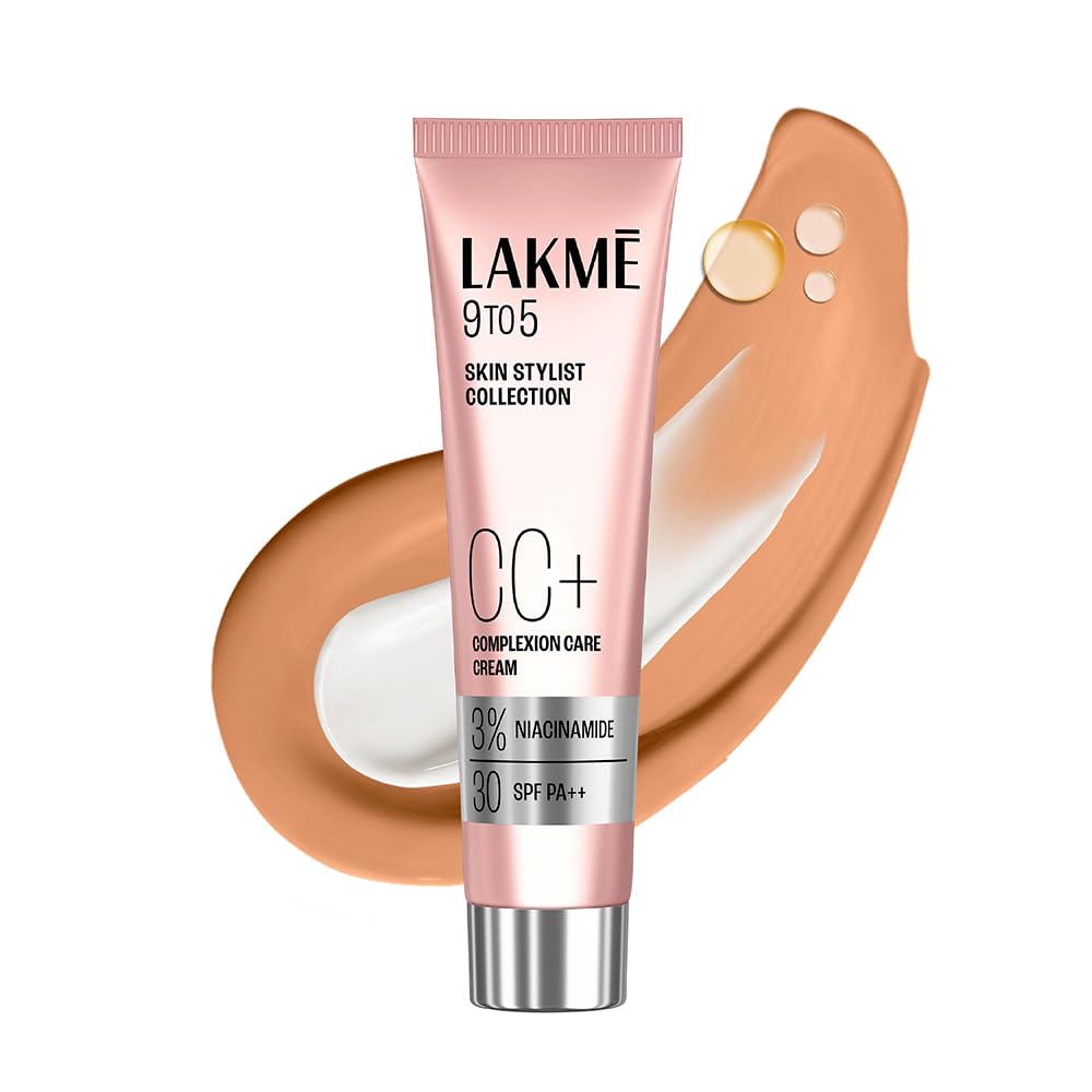 Lakme 9 to 5 CC Cream Bronze with 3% Niacinamide Complex SPF30 PA++ | 90% lightweight moisturizing cream for Care & 10% Foundation for Care |Conceals Dark Spots