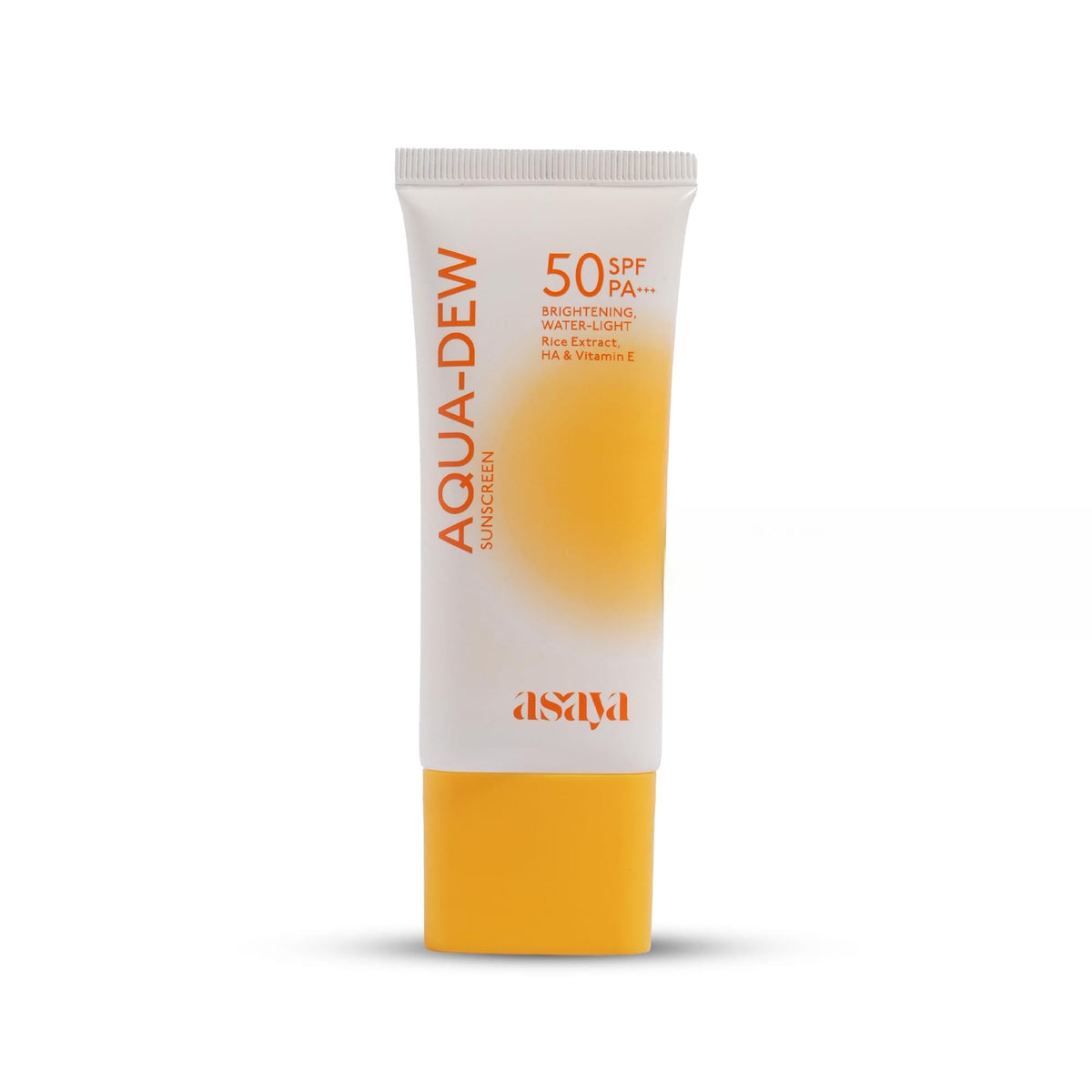 Asaya Aqua Dew Sunscreen SPF 50 PA+++ | In VIVO Tested | UVA/B Light Protection | Blue Light Protect | Dewy | With Rice Extract | No White Cast | Prevents Tanni