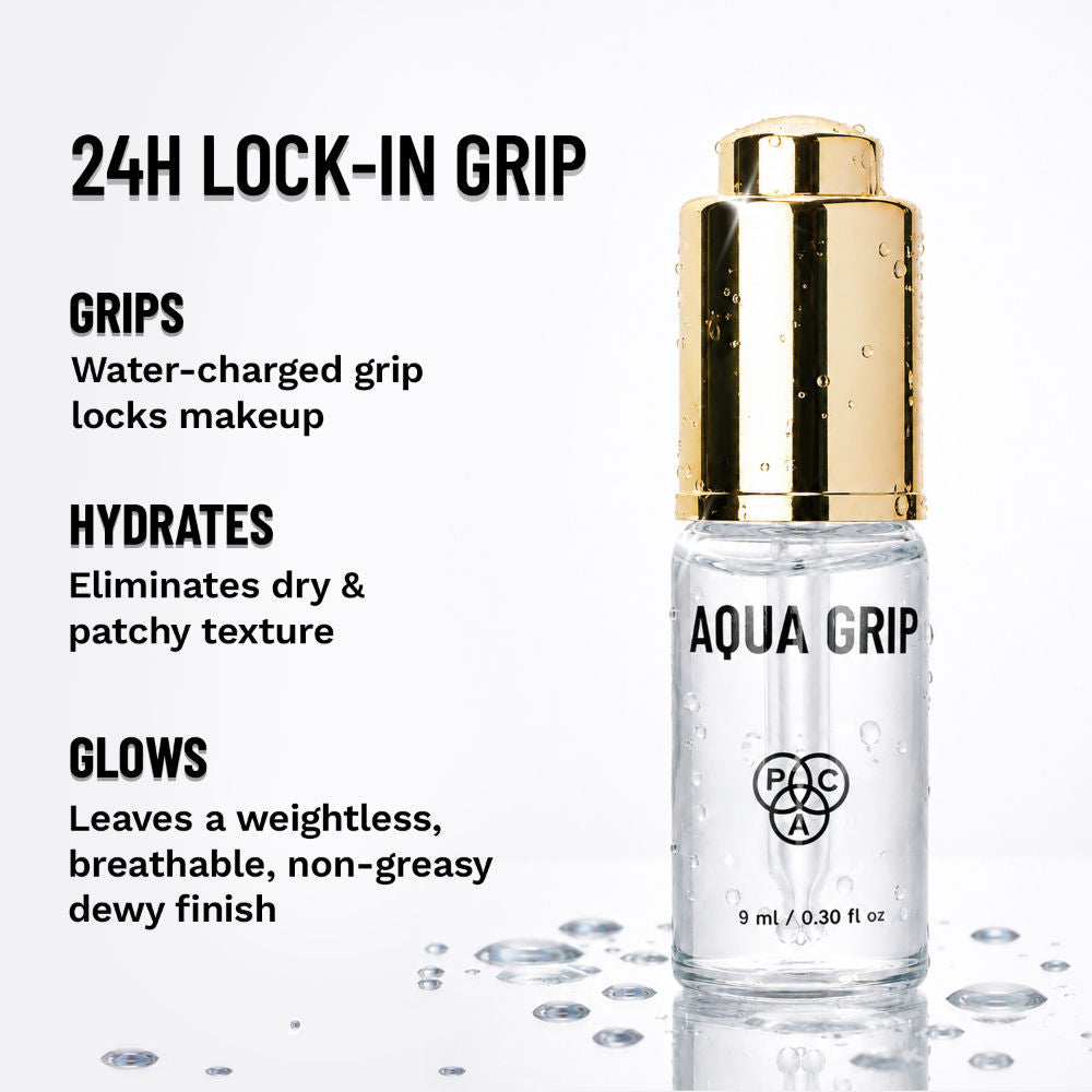 PAC Aqua Grip Primer - Infused with Silicone, Lightweight, Waterproof, Prolongs Makeup Wear (9ml)