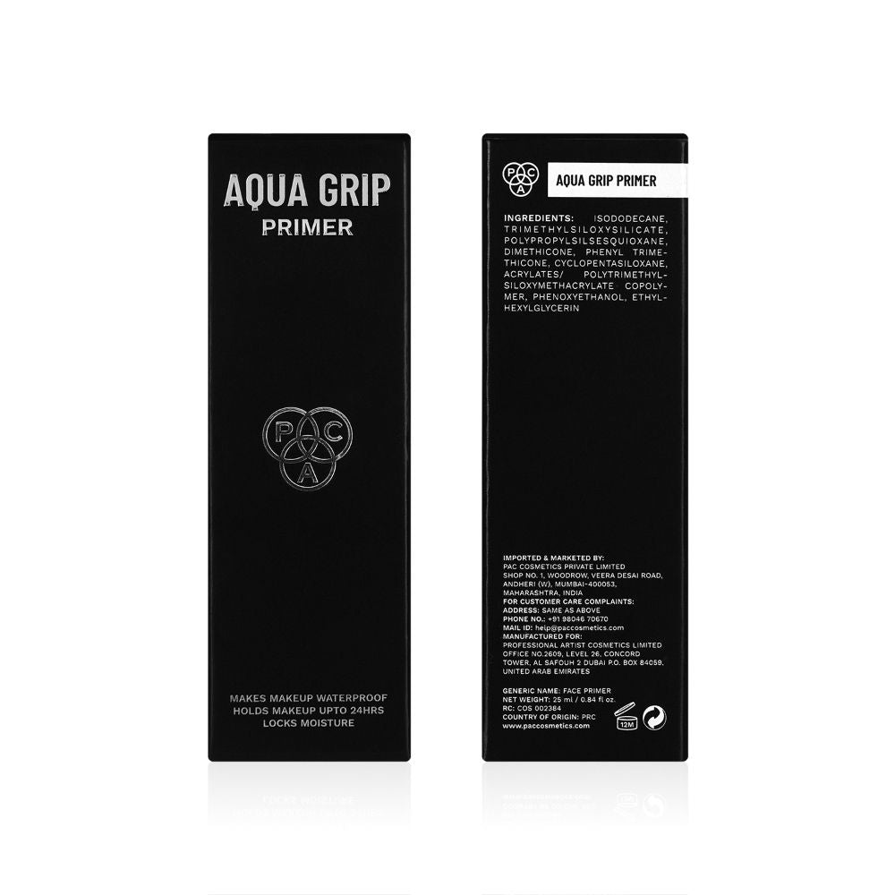 PAC Aqua Grip Primer - Infused with Silicone, Lightweight, Waterproof, Prolongs Makeup Wear (25ml)