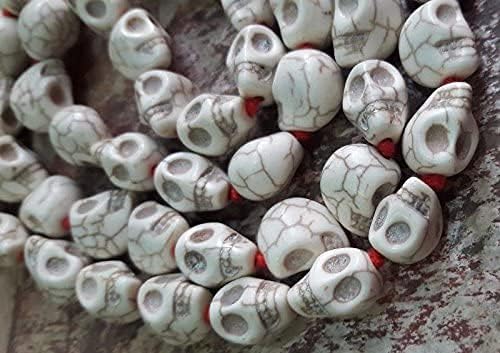 Natural Goddess Kali Mund Mala Necklace Skeleton Necklace Maha Kali Skull Japa Jaap Mala 54 + 1 Beads for jaap temple Mandir, off -white