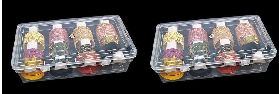 Mahganya Clear Plastic Bangle Box, 4 Compartments pack 2