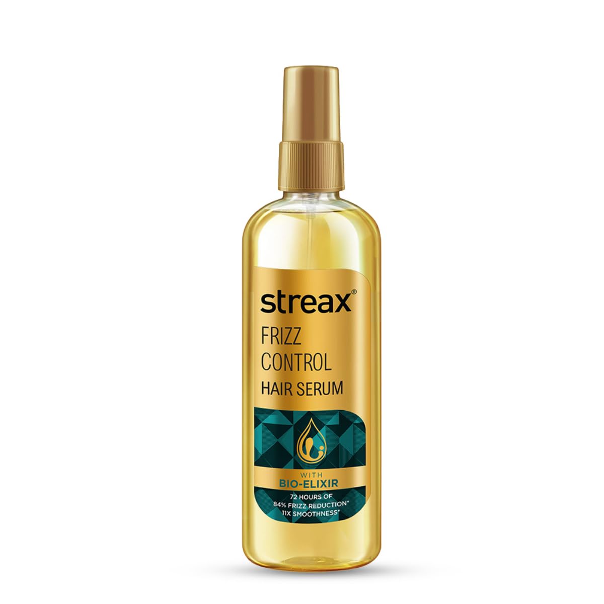 Streax Frizz Control Hair Serum for Dry Frizzy Hair- 100 ml, 72hrs Frizz Free Hair, For Women & Men, With Bio – Elixir, 84% Frizz Reduction & 11X smoothness 100